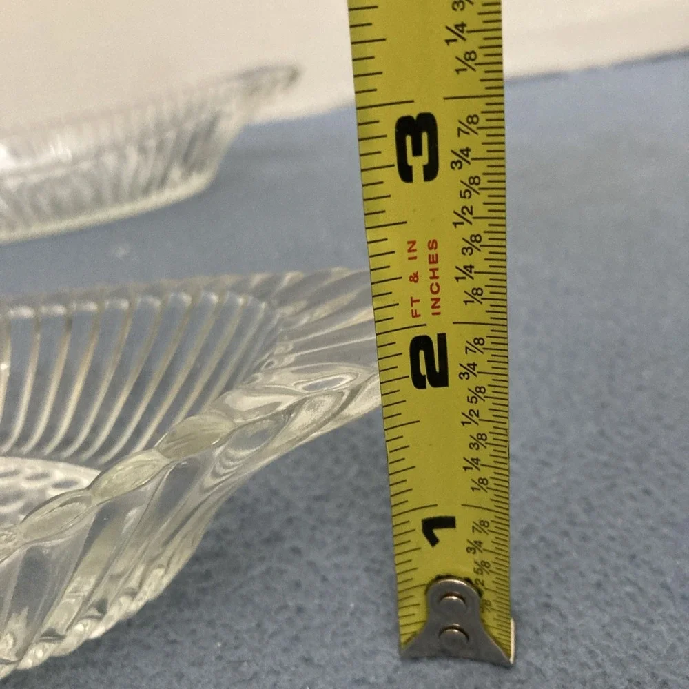 Vintage Jeanette Clear Glass Hobnail Banana Split Boat‎ - Set of 2